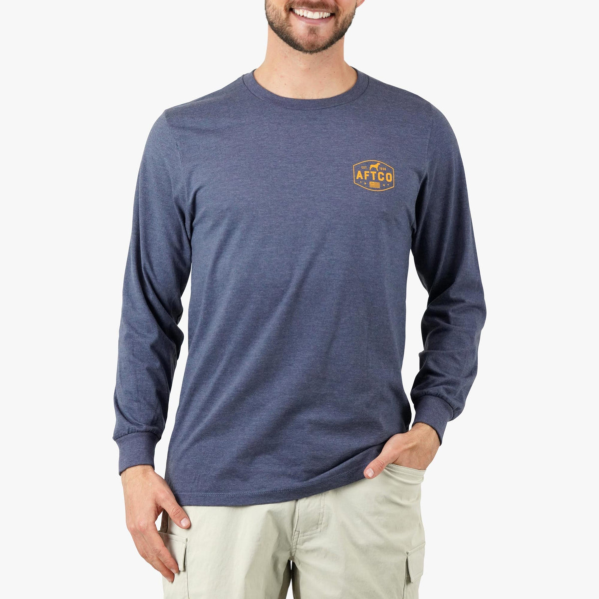Mens Best Friend Long Sleeve Fishing T-Shirts - AFTCO
