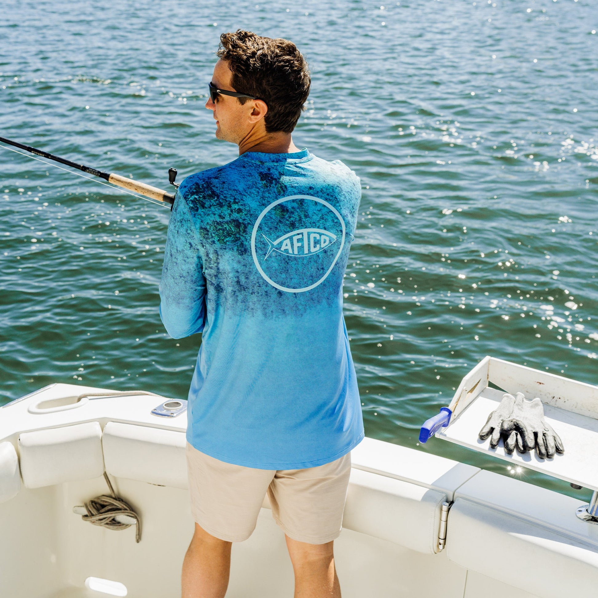 Mens Shoreline UVX LS Sun Protection Fishing Shirt - AFTCO