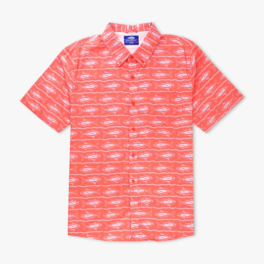 Mens Boatbar SS Button Down Fishing Shirt - AFTCO