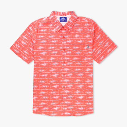 Mens Boatbar SS Button Down Fishing Shirt - AFTCO
