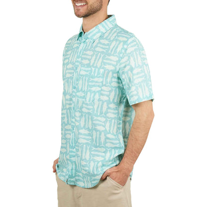 Mens Boatbar SS Button Down Fishing Shirt - AFTCO