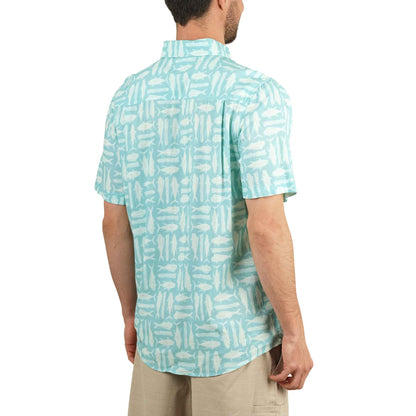 Mens Boatbar SS Button Down Fishing Shirt - AFTCO