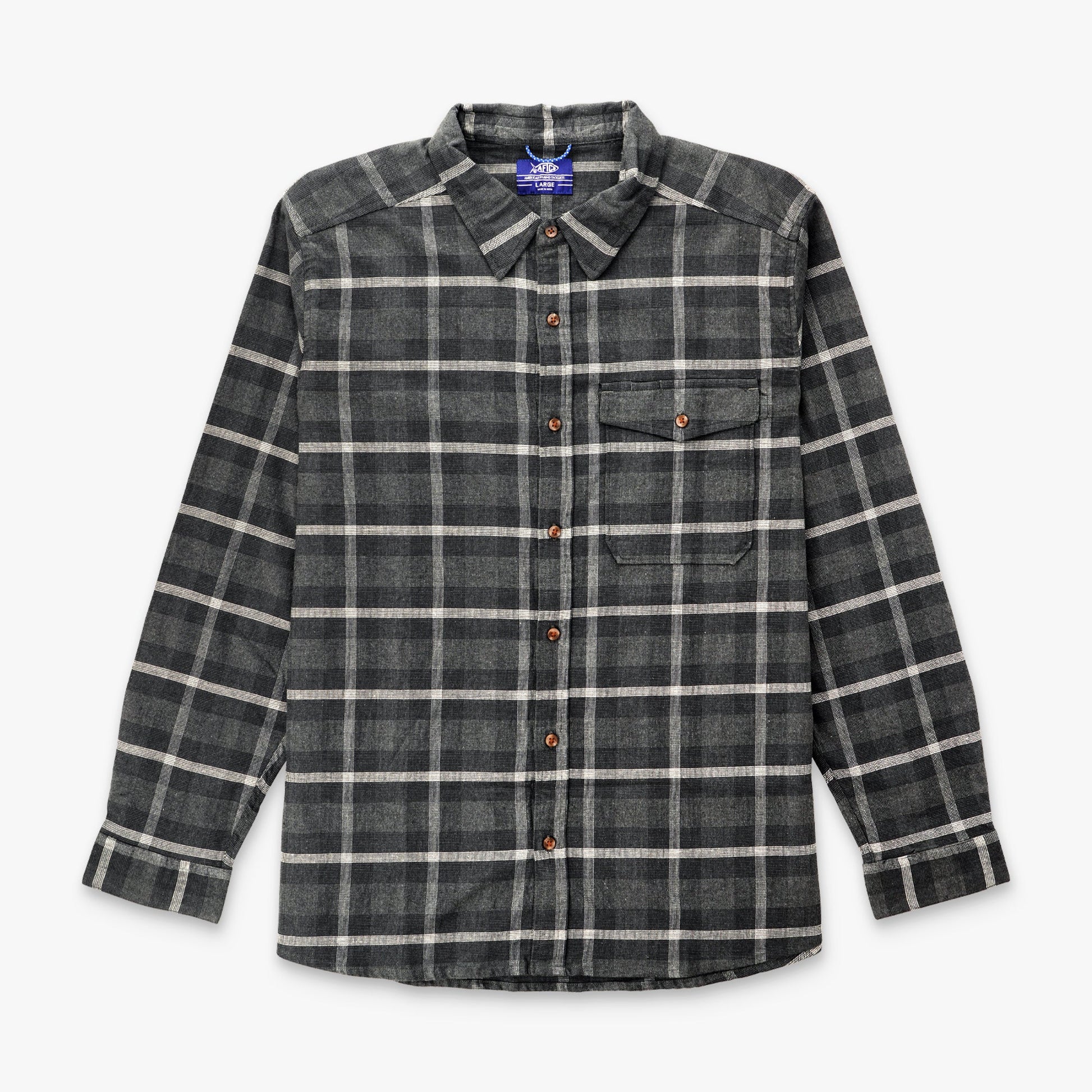 Mens Lager LS Flannel Shirt - AFTCO