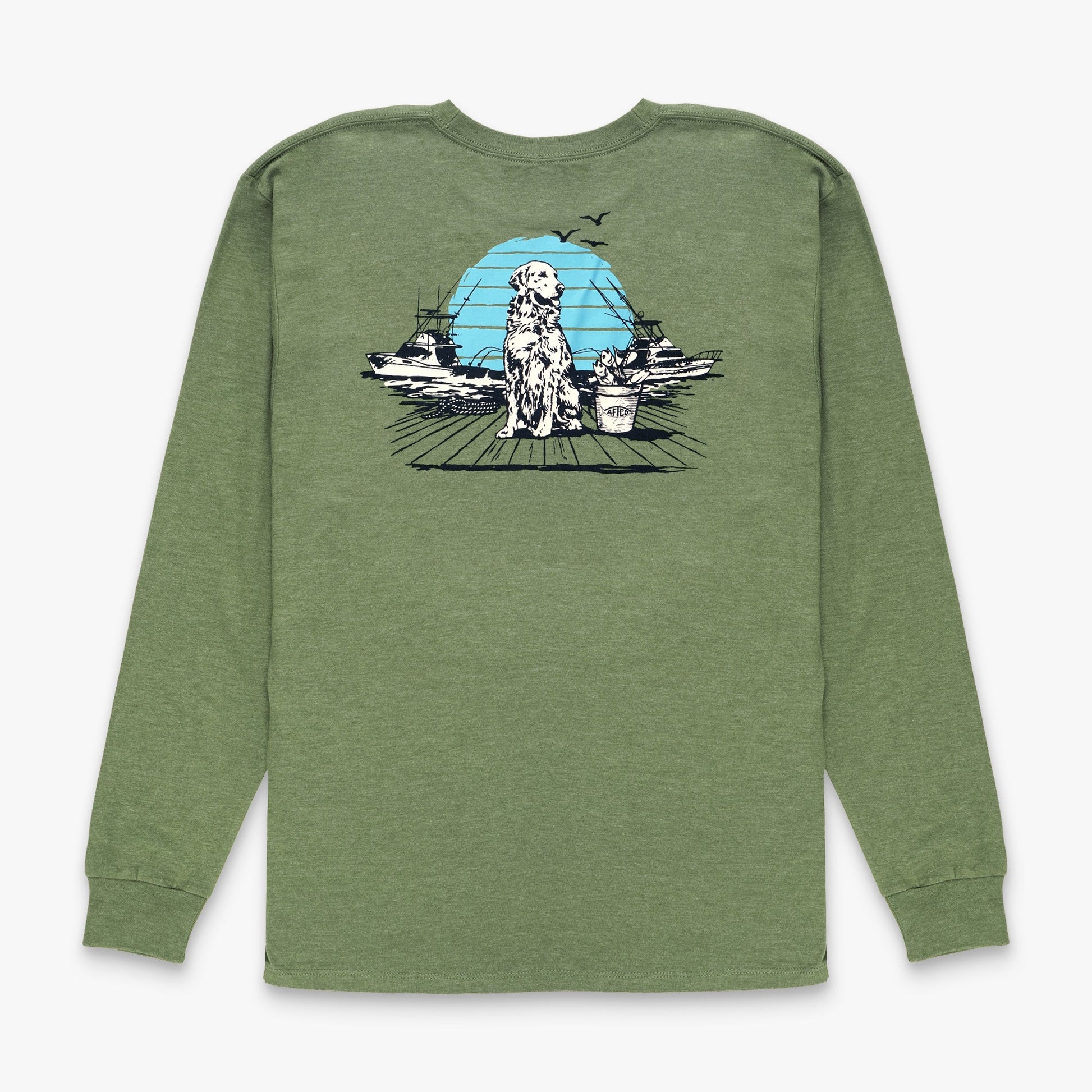 Mens Bucket Long Sleeve Fishing Tee Shirt - AFTCO