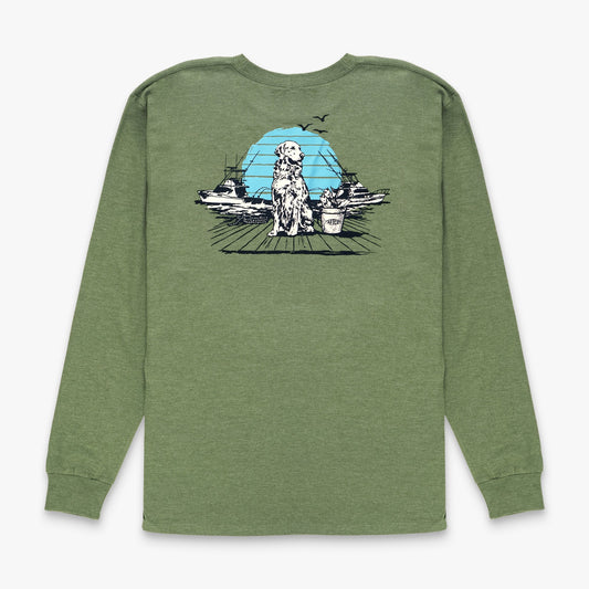 Mens Bucket Long Sleeve Fishing Tee Shirt - AFTCO