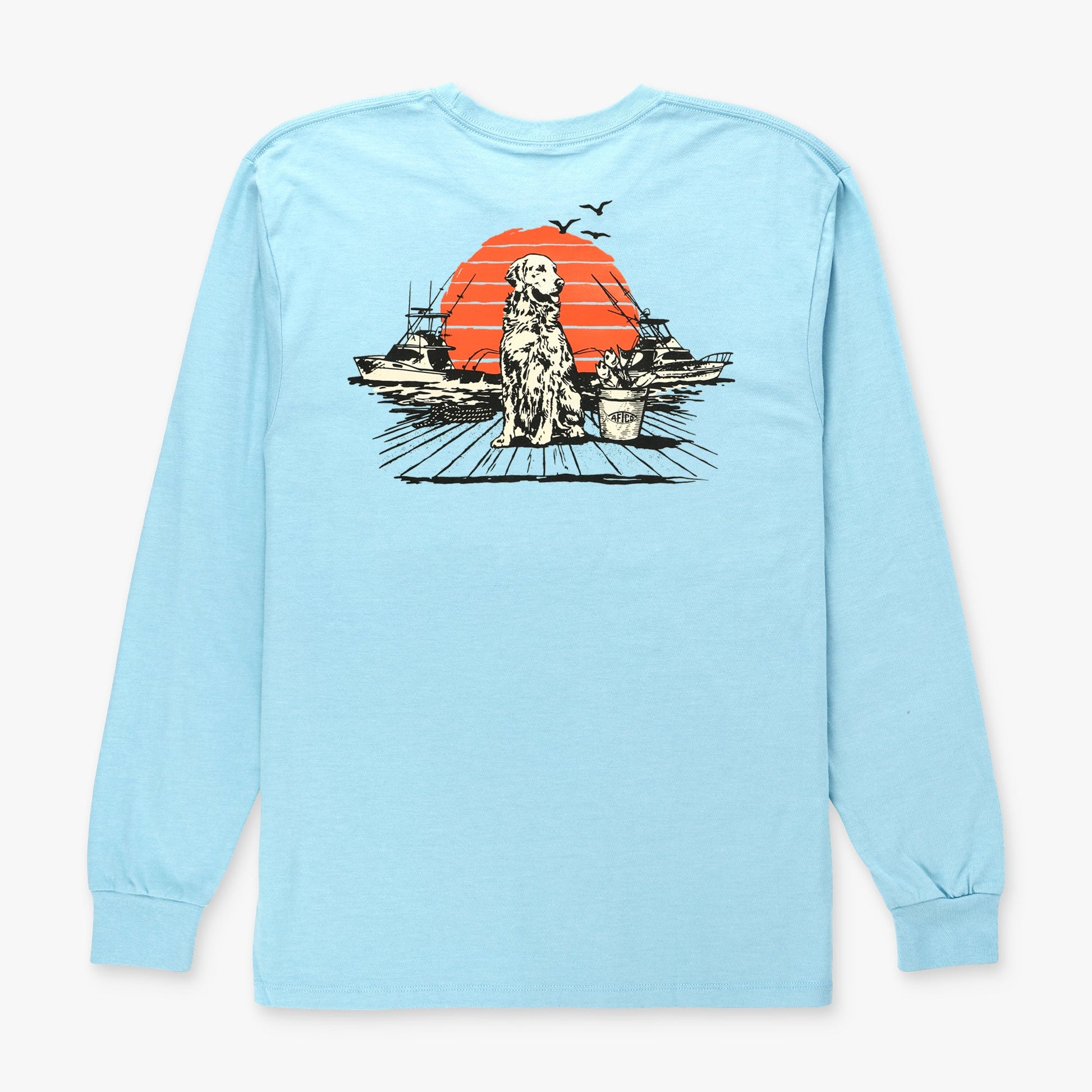 Mens Bucket Long Sleeve Fishing Tee Shirt - AFTCO